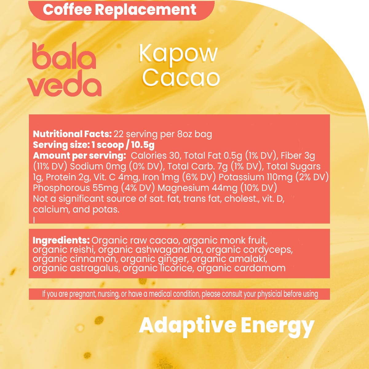 organic cacao coffee replacement ingredients