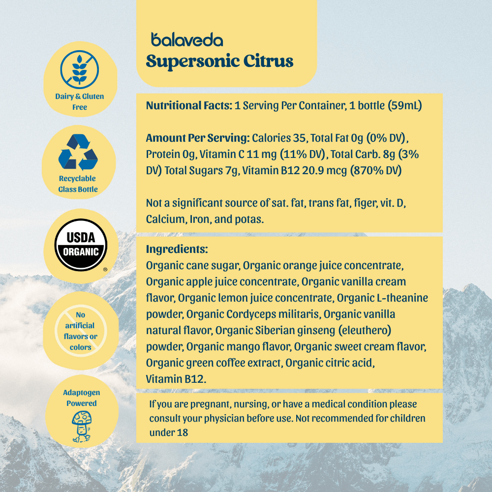 Supersonic Citrus 2x Energy Shot - balaveda