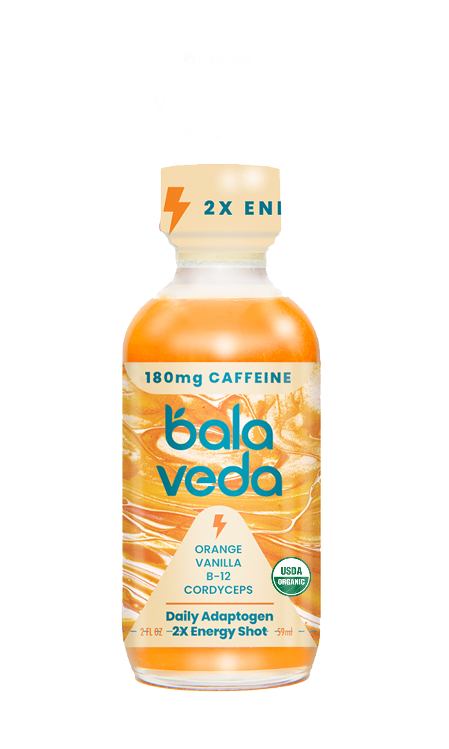 balaveda Supersonic Citrus – USDA Organic Adaptogenic Energy Shot with Green Coffee, B12 & Vanilla Citrus Flavor | 12-Pack of 2oz Wellness Shots