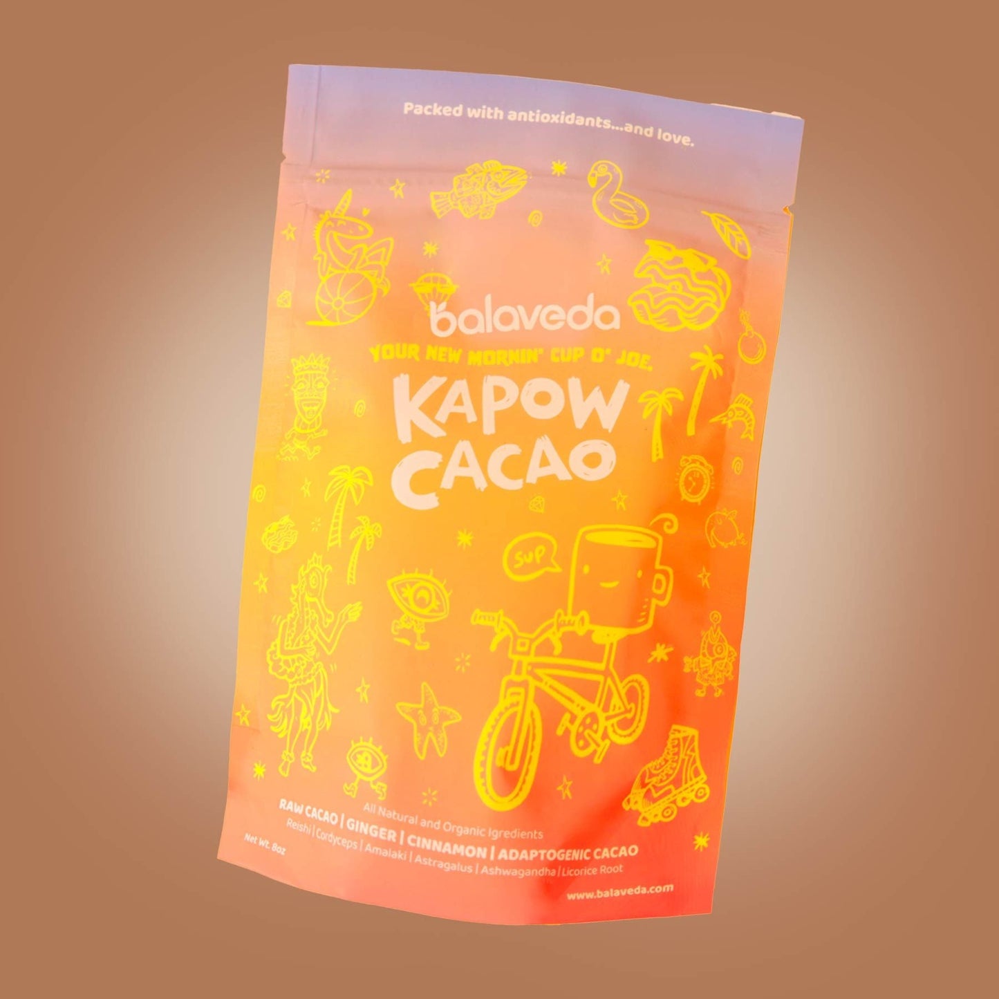 Kapow Cacao – 100% Organic Adaptogenic Cacao & Coffee Alternative for Clean Energy & Calm Focus - BalaVeda