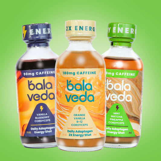Organic Adaptogenic Energy Shot Mix Pack – Wicked Blueberry, Tropic Rush & Supersonic Citrus - BalaVeda