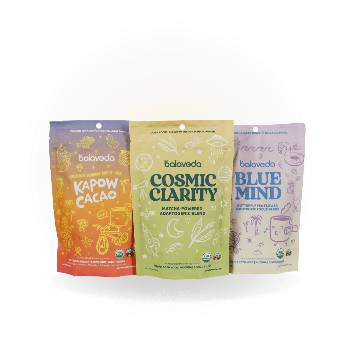 The Complete Focus, Mood & Energy Nootropic Powder Set - balaveda