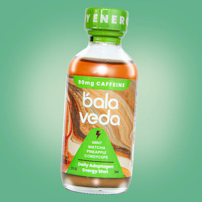 Tropic Rush – USDA Organic Adaptogenic Energy Shot with Matcha, Pineapple, B12, and L - Theanine - BalaVeda