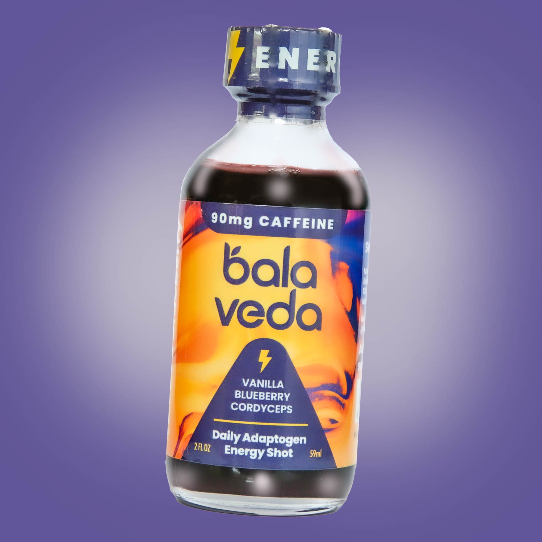 Wicked Blueberry – USDA Organic Adaptogenic Energy Shot with Cordyceps, L - Theanine & Anti - Inflammatory Support - BalaVeda