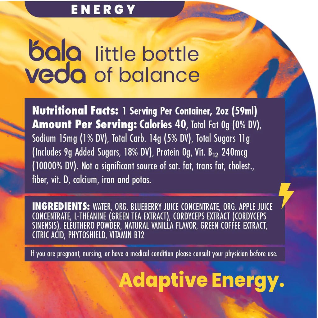 100% Organic Energy and Wellness Shots Sampler Pack - BalaVeda