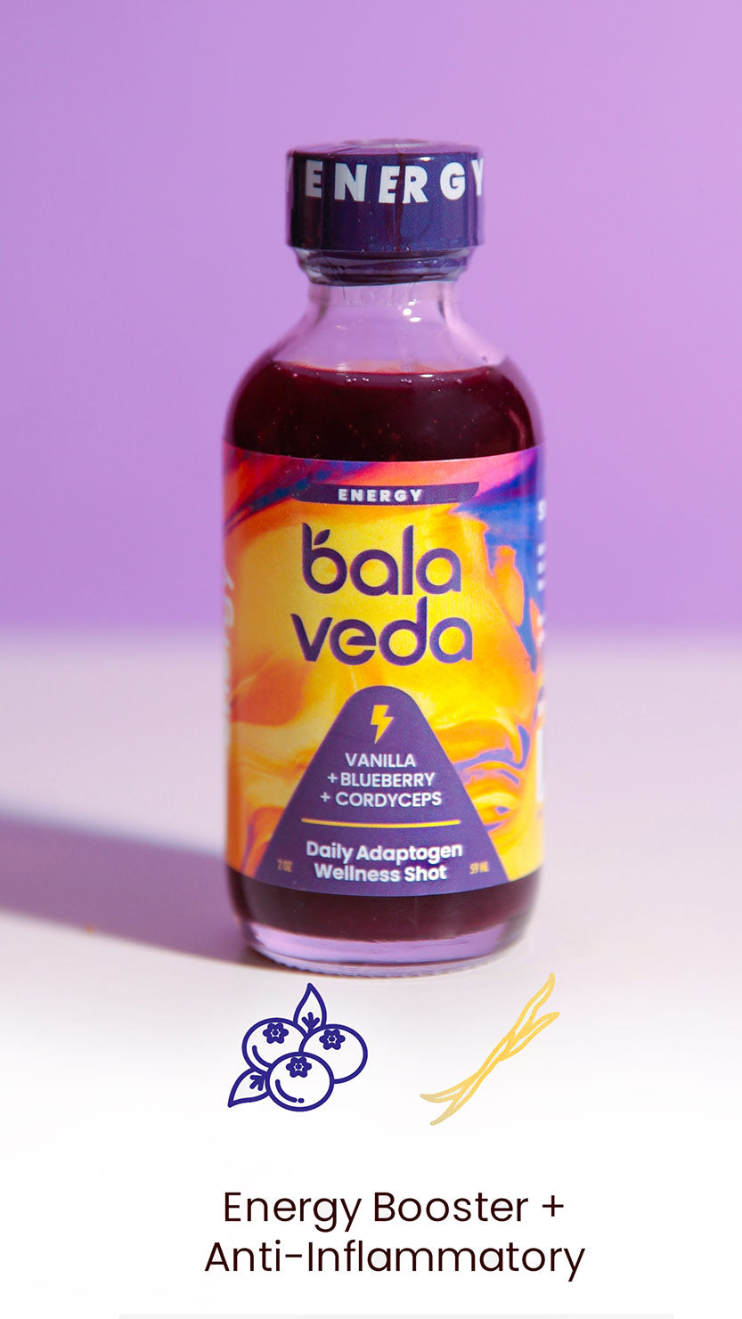 100% Organic Vanilla + Blueberry + Cordyceps Adaptogen Energy Shot
