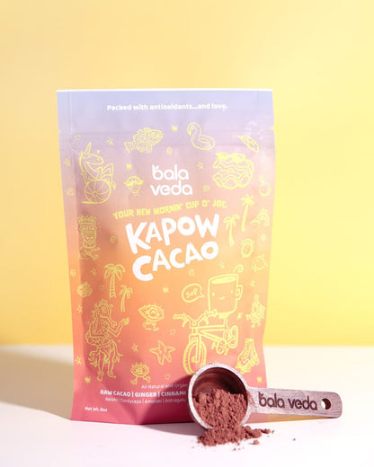 Kapow Cacao – 100% Organic Adaptogenic Cacao & Coffee Alternative for Clean Energy & Calm Focus - BalaVeda